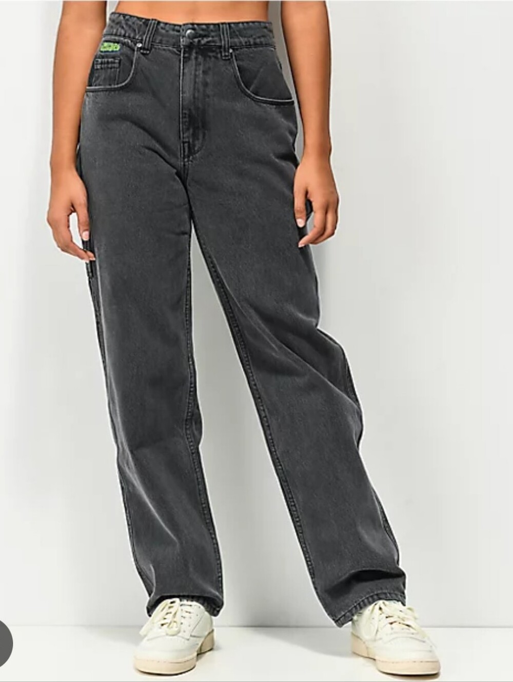 Empyre Tori 90s Black Wash Carpenter Skate Jeans, Size 6